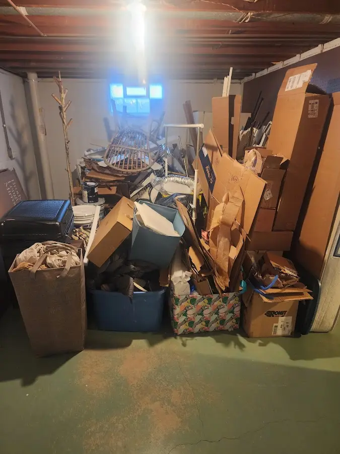 Roll-off dumpster container at job site for 40 Yard Dumpster Rental in Colts Neck